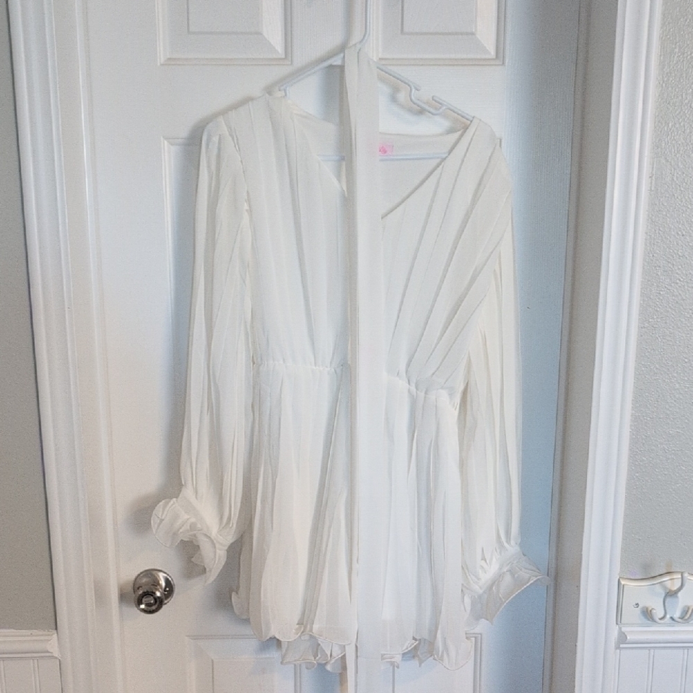 Pink Lily White Romper